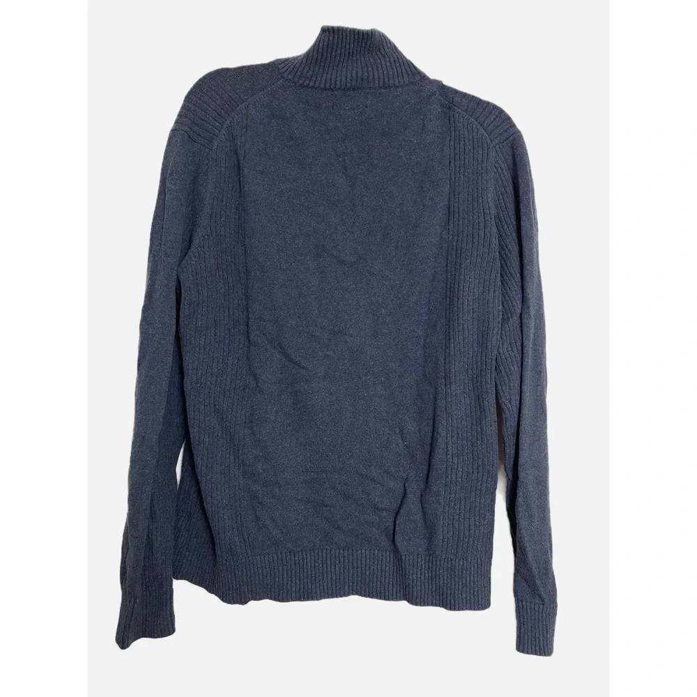 Calvin Klein Men's Blue 1/4 Zip Pullover Sweater - Large